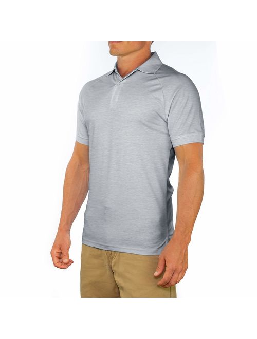 CC Perfect Slim Fit Polo Shirts for Men + Stretch | Breathable Sweat Wicking Short Sleeve Fitted Collared Mens Polo T Shirt