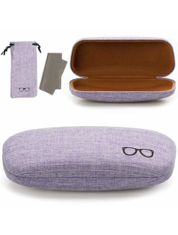 Vemiss Hard Shell Eyeglasses Case Linen Fabrics Large Sunglasses Case Concise