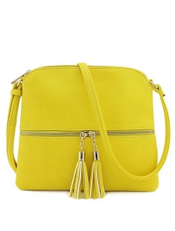 Lightweight Medium Crossbody Bag with Tassel