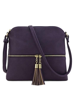 Lightweight Medium Crossbody Bag with Tassel