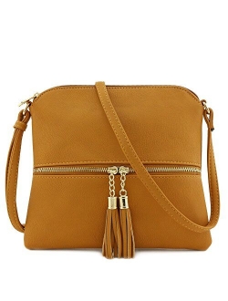 Lightweight Medium Crossbody Bag with Tassel