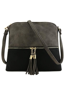 Lightweight Medium Crossbody Bag with Tassel