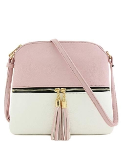 Lightweight Medium Crossbody Bag with Tassel