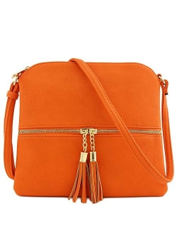 Lightweight Medium Crossbody Bag with Tassel