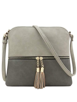 Lightweight Medium Crossbody Bag with Tassel