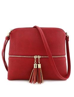 Lightweight Medium Crossbody Bag with Tassel