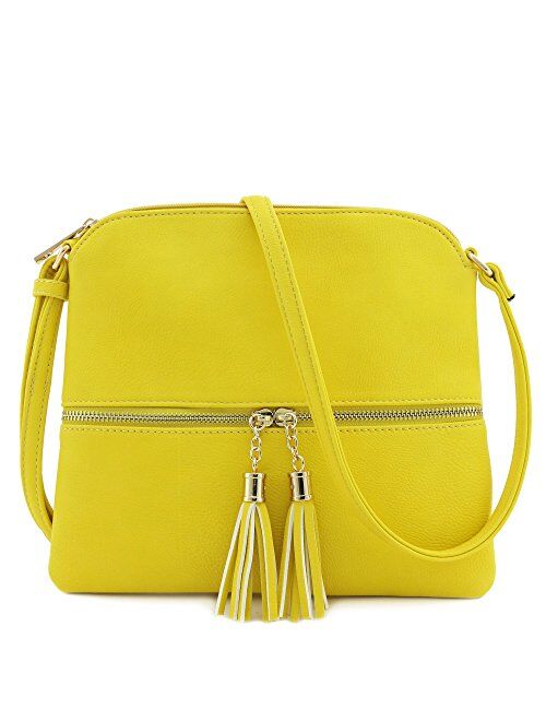 Deluxity Lightweight Medium Crossbody Bag with Tassel