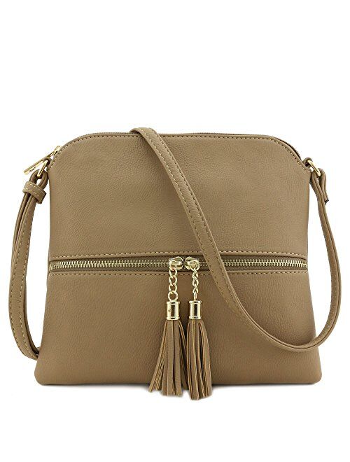 Deluxity Lightweight Medium Crossbody Bag with Tassel