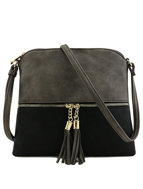 Deluxity Lightweight Medium Crossbody Bag with Tassel