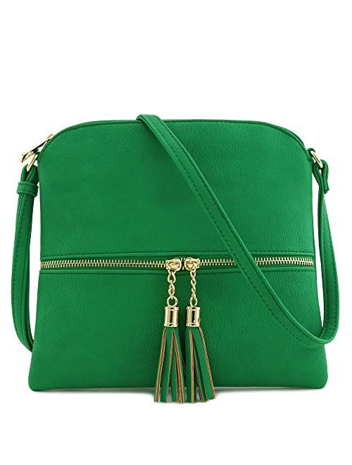 Deluxity Lightweight Medium Crossbody Bag with Tassel