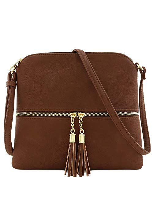 Deluxity Lightweight Medium Crossbody Bag with Tassel