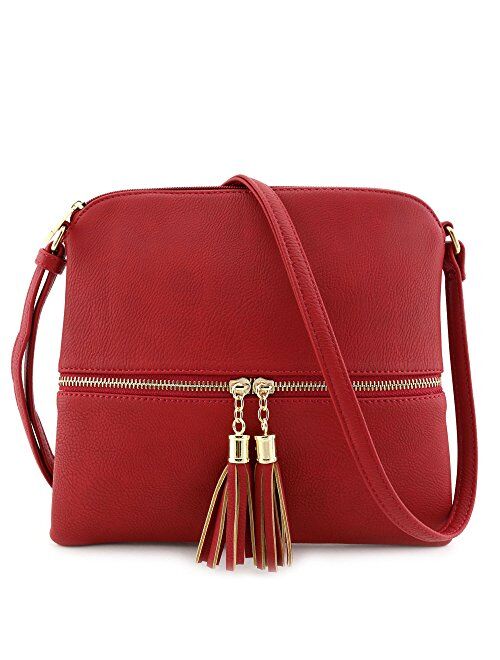 Deluxity Lightweight Medium Crossbody Bag with Tassel