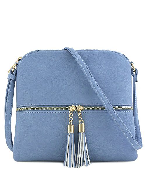 Deluxity Lightweight Medium Crossbody Bag with Tassel