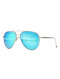 SUNGAIT Women's Lightweight Oversized Aviator Sunglasses - Mirrored Polarized Lens