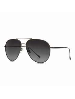 SUNGAIT Women's Lightweight Oversized Aviator Sunglasses - Mirrored Polarized Lens