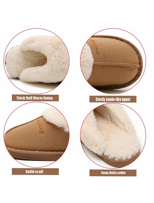 SOSUSHOE Women Slippers Fluffy Fur Slip On House Slippers Soft and Warm House Shoes for Indoor Outdoor