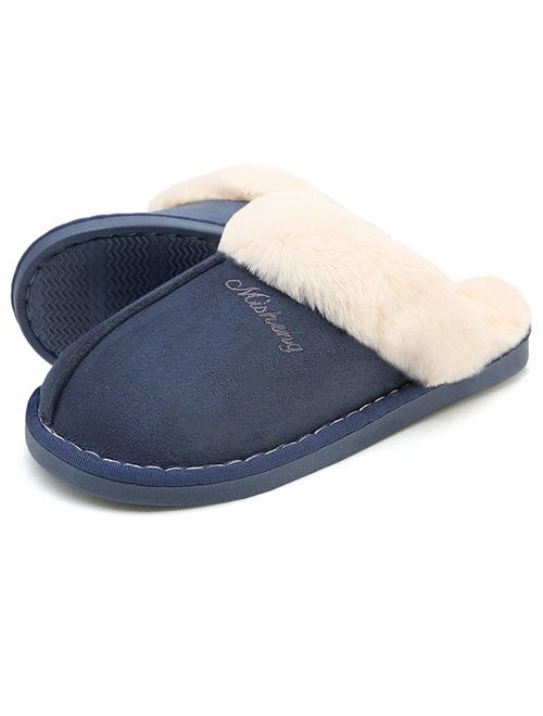 SOSUSHOE Women Slippers Fluffy Fur Slip On House Slippers Soft and Warm House Shoes for Indoor Outdoor