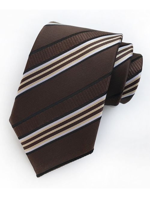 Elfeves Men's Modern Striped Patterned Formal Ties College Daily Woven Neckties