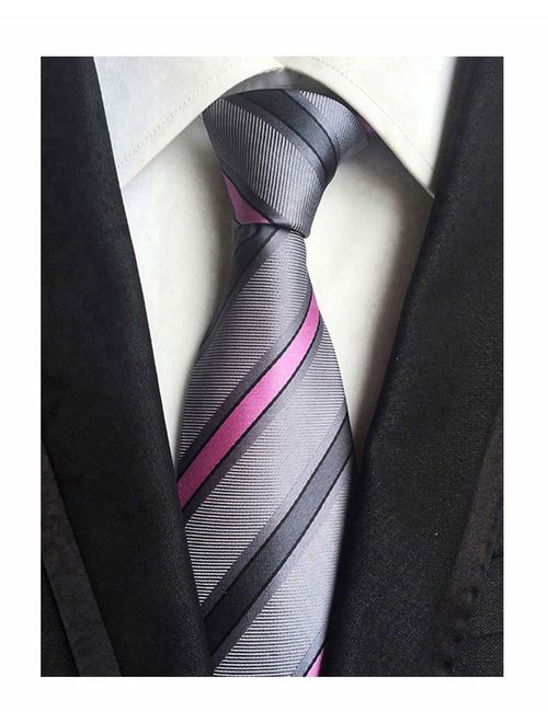 Elfeves Men's Modern Striped Patterned Formal Ties College Daily Woven Neckties