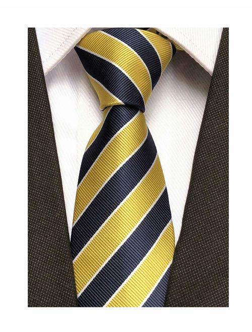 Elfeves Men's Modern Striped Patterned Formal Ties College Daily Woven Neckties