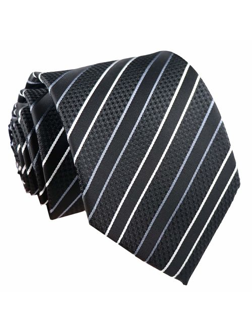 Elfeves Men's Modern Striped Patterned Formal Ties College Daily Woven Neckties