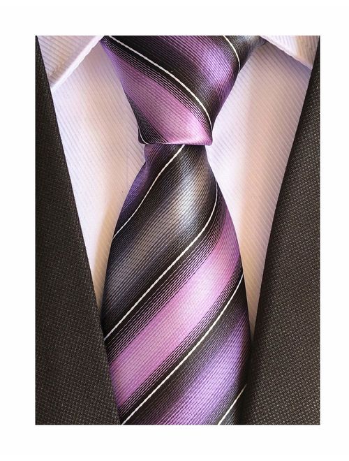 Elfeves Men's Modern Striped Patterned Formal Ties College Daily Woven Neckties