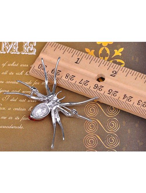 ALILANG Enamel Crystal Rhinestone Halloween Spider Fashion Jewelry Pin Brooch