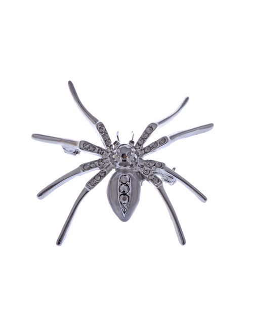 ALILANG Enamel Crystal Rhinestone Halloween Spider Fashion Jewelry Pin Brooch