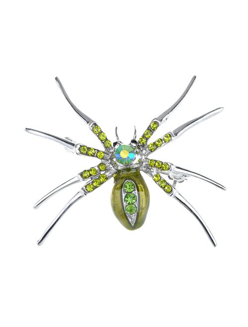 ALILANG Enamel Crystal Rhinestone Halloween Spider Fashion Jewelry Pin Brooch