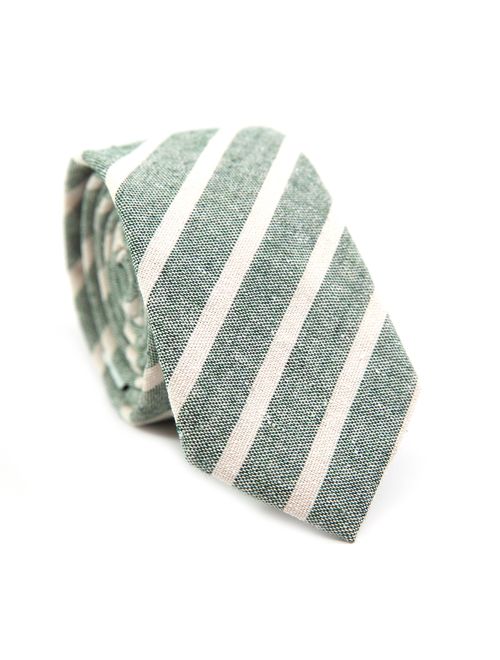 DAZI Men's Skinny Tie, Cotton Wool Linen Necktie, Great for Weddings, Groom, Groomsmen, Missions, Dances, Gifts.