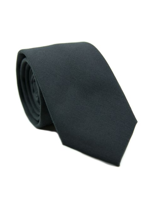 DAZI Men's Skinny Tie, Cotton Wool Linen Necktie, Great for Weddings, Groom, Groomsmen, Missions, Dances, Gifts.