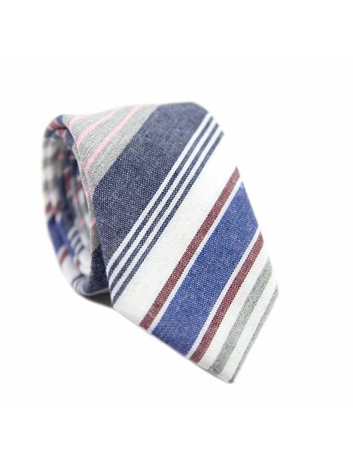 DAZI Men's Skinny Tie, Cotton Wool Linen Necktie, Great for Weddings, Groom, Groomsmen, Missions, Dances, Gifts.