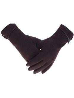 Woogwin Women Winter Warm Gloves Touch Screen Phone Windproof Lined Thick Gloves