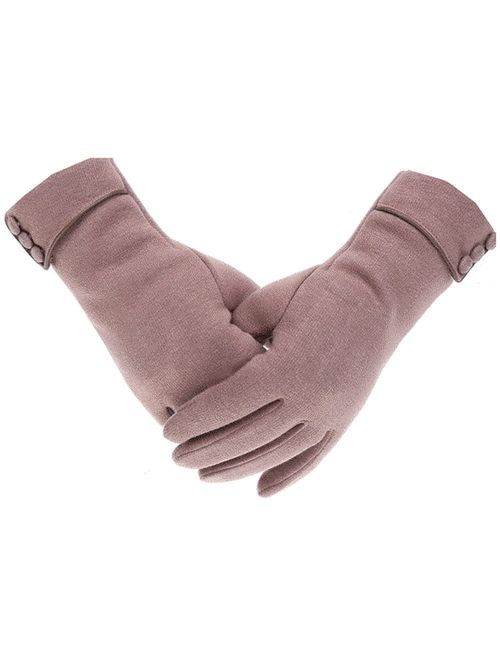 Woogwin Women Winter Warm Gloves Touch Screen Phone Windproof Lined Thick Gloves