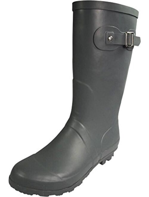 NORTY Women's Hurricane Wellie Glossy  Waterproof Mid-Calf Rainboots