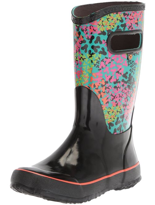 Bogs Kids Rubber Waterproof Rain Boot Boys Girls, Kaleidoscope Print/Black/Multi, 10 M US Toddler