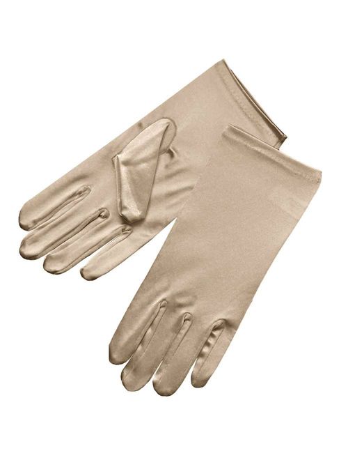 ZaZa Bridal Shiny Stretch Satin Dress Gloves Wrist Length 2BL