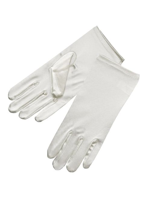 ZaZa Bridal Shiny Stretch Satin Dress Gloves Wrist Length 2BL