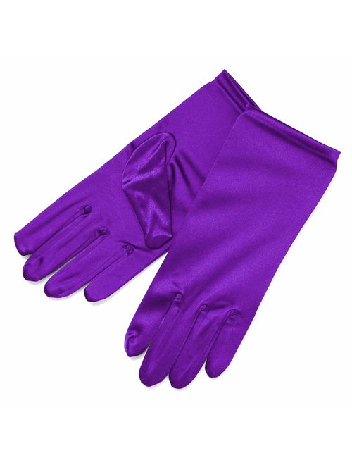 ZaZa Bridal Shiny Stretch Satin Dress Gloves Wrist Length 2BL