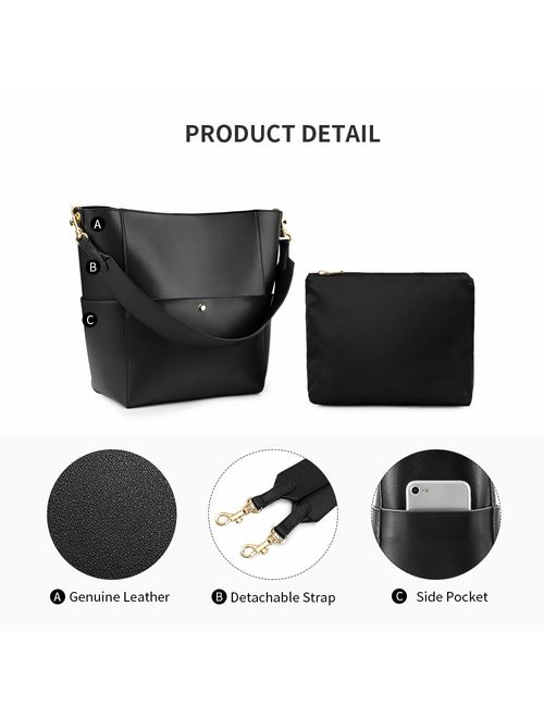 Kattee Hobo Bags for Women, Leather Tote Purses and Handbags Work Bucket Bag