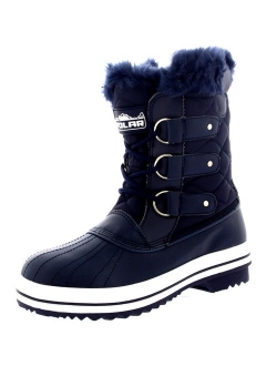 Polar Products Womens Snow Boot Quilted Short Winter Snow Rain Warm Waterproof Boots