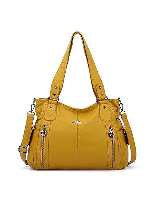 Angel Kiss Wonmen Shoulder Handbag Purse Top-Handle Hobo Roomy Casua Ladies' Shoulder Bag Fashion PU Tote Satchel Bag for Women