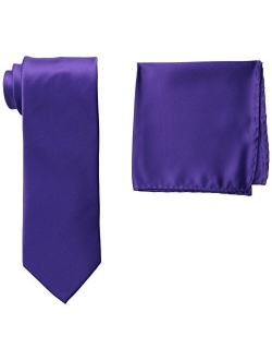 Men's Satin solid Tie Set