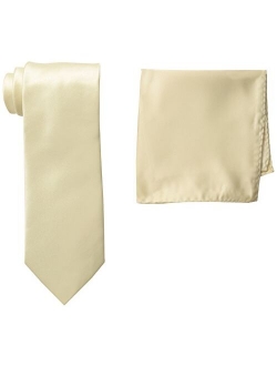 Men's Satin solid Tie Set