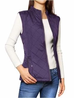 Women's Stand Collar Lightweight Gilet Quilted Zip Vest