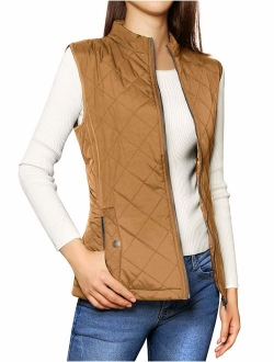 Women's Stand Collar Lightweight Gilet Quilted Zip Vest