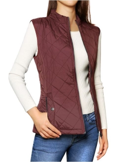 Women's Stand Collar Lightweight Gilet Quilted Zip Vest