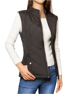 Women's Stand Collar Lightweight Gilet Quilted Zip Vest