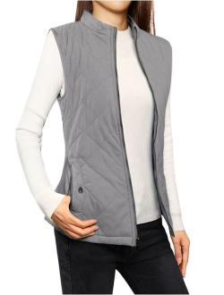 Women's Stand Collar Lightweight Gilet Quilted Zip Vest