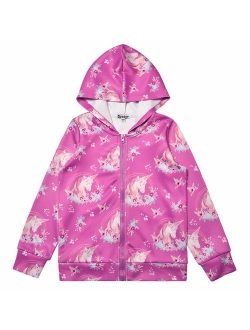 Girls Zip Up Hoodie Jacket Unicorn/Cat Sweatshirt with Pockets